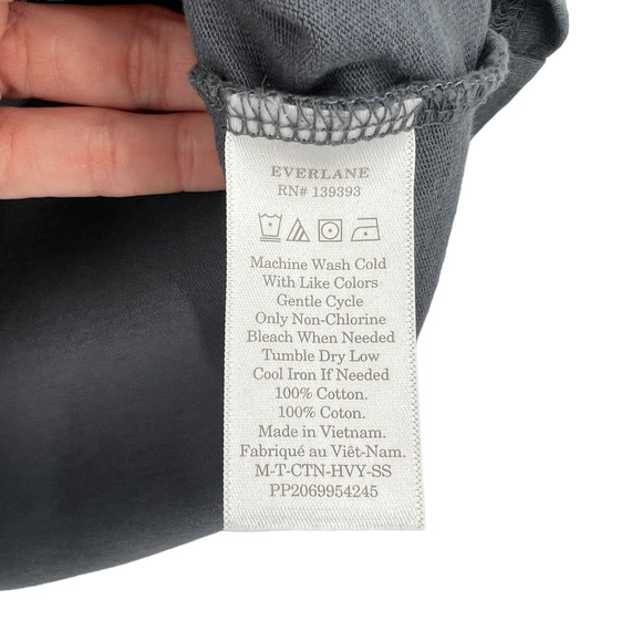 Everlane Mens Premium Heavyweight Grey Short Sleeve Cotton Tee - Picture 6 of 7